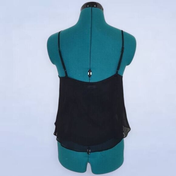 Talula‎ Black Layered Chiffon Camisole Tank Top - Size Small - Picture 2 of 7